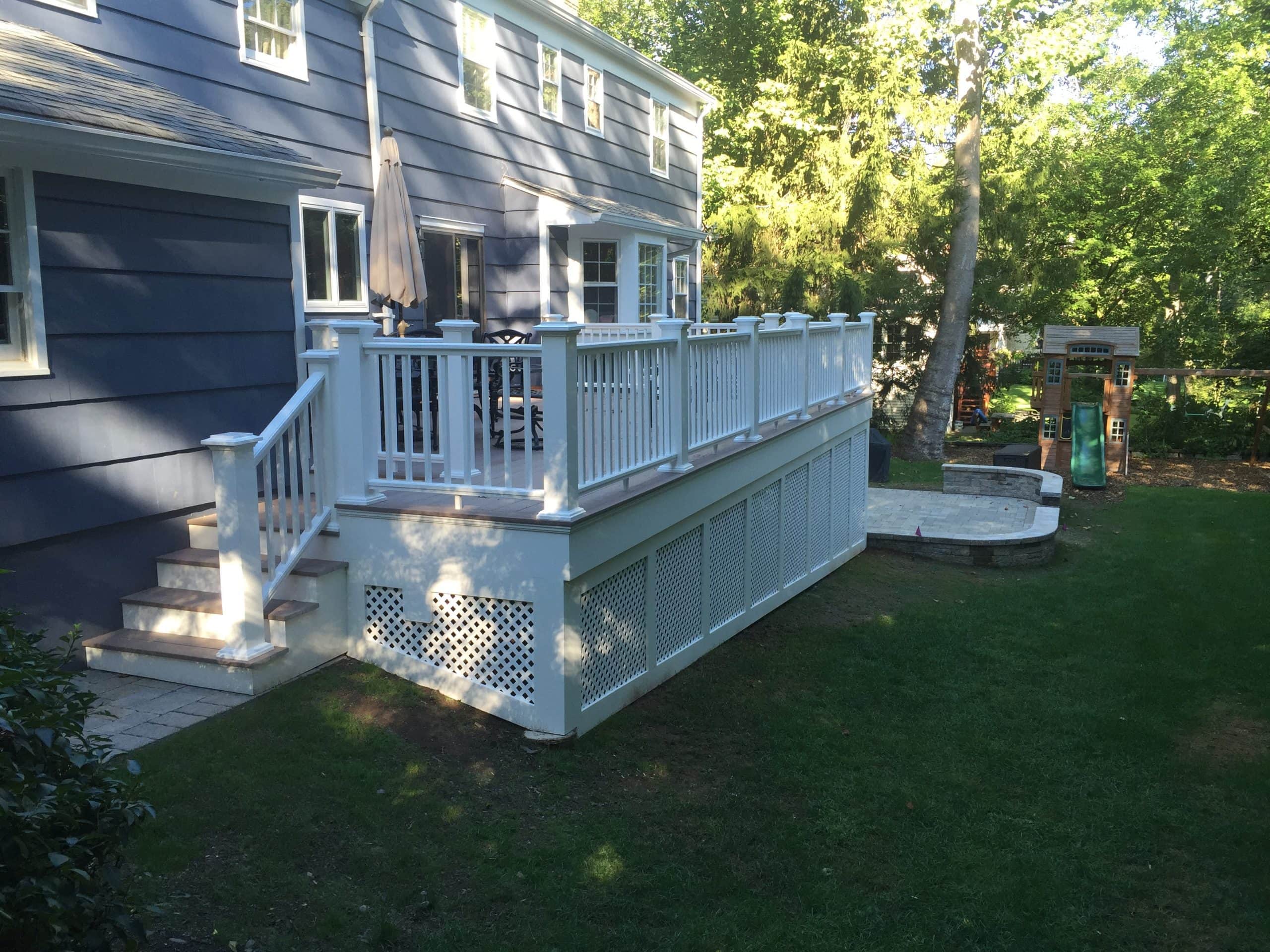Deck Azek White Railings in Chatham