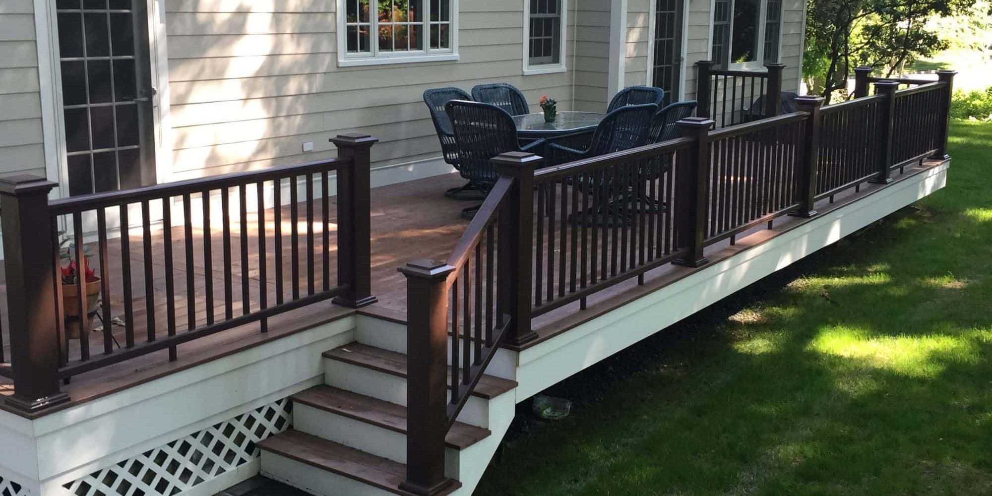 Deck Azek Brown Railings in Chatham